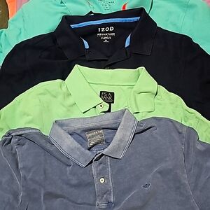Lot of 6 golf shirts. Izod. Dockers. Jo's a banks